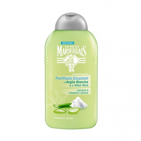 Le Petit Marseillais Shampooing Purifiant Douceur à l’Argile Blanche & à l’Aloe Vera 250ml (lot de 4)