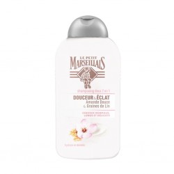 Le Petit Marseillais Shampooing Doux 2 en 1 Douceur & Éclat Amande Douce & Graines de Lin 250ml (lot de 4)