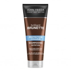 John Frieda Brillant Brunette Protection Couleur Shampooing Nutrition Éclats de Perle Huile d’Amande Douce 250ml (lot de 3)