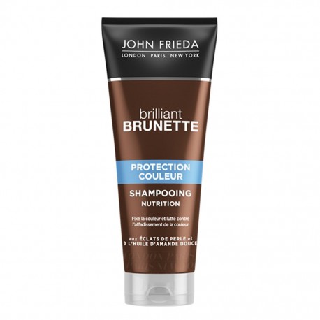 John Frieda Brillant Brunette Protection Couleur Shampooing Nutrition Éclats de Perle Huile d’Amande Douce 250ml (lot de 3)