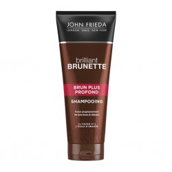 John Frieda Brillant Brunette Brun Plus Profond Shampooing au Cacao et à l’Huile d’Onagre 250ml (lot de 3)