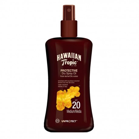 Hawaiian Tropic Protective Dry Spray Oil SPF 20 Coconut 200ml (lot de 2)