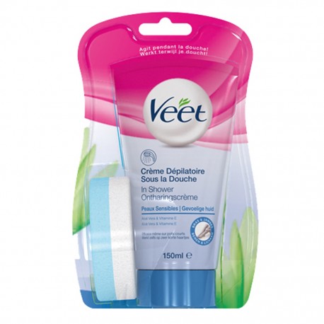 Veet Crème Dépilatoire Sous la Douche Peaux Sensibles 150ml (lot de 2)