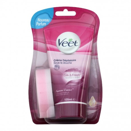 Veet Crème Dépilatoire Sous la Douche Silk & Fresh Technology 135ml (lot de 2)