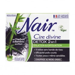 Nair Cire Divine Épilation Complète Detox 2 en 1 Épilation & Exfoliation au Charbon de Bambou Purifiant 380g (lot de 2)
