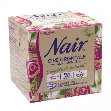 Nair Cire Orientale aux Sucres à l’Extrait de Rose Vegan 350g (lot de 2)