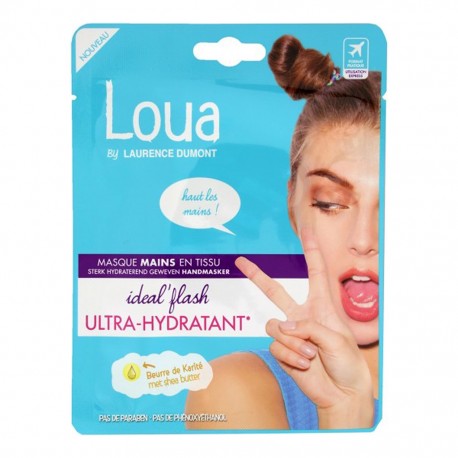 LAURENCE DUMONT Loua Masque Mains en Tissu Ideal’Flash Utra-Hydratant Beurre de Karité (lot de 3)