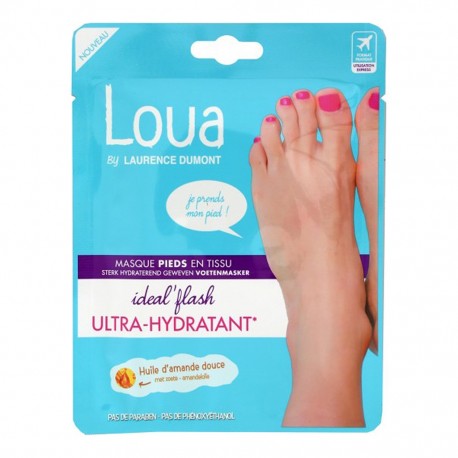 LAURENCE DUMONT Loua Masque Pieds en Tissu Ideal’Flash Utra-Hydratant Huile d’Amande Douce (lot de 3)