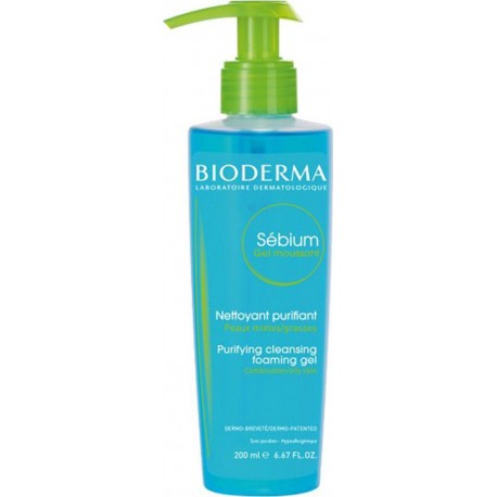 BIODERMA Sébium Gel Moussant Nettoyant Purifiant Peaux Mixtes Grasses 200ml (lot de 2)