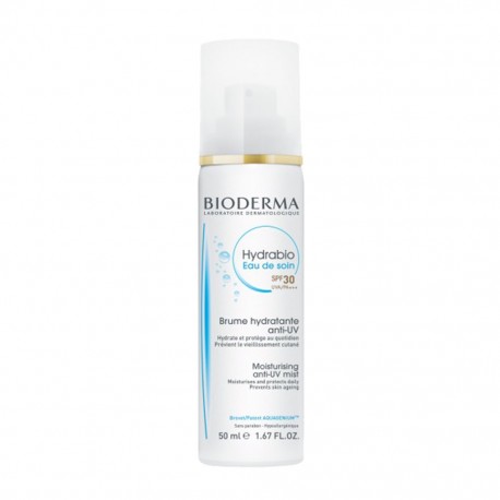 BIODERMA Hydrabio Eau de Soin SPF 30 Brume Hydratante Anti-UV 50ml (lot de 2)