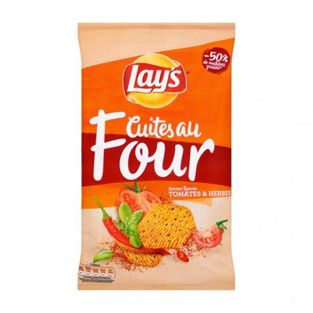 Lay's Lay’s Chips Cuites au Four Saveur Épicée Tomates & Herbes 130g (lot de 6)