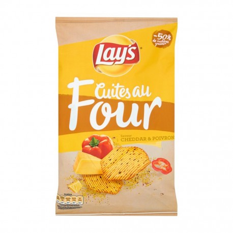 Lay's Lay’s Chips Cuites au Four Saveur Cheddar & Poivron 130g (lot de 6)