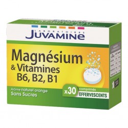 Juvamine Magnésium & Vitamines B6 B2 B1 Arôme Naturel Orange Sans Sucres (lot de 2)