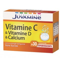 Juvamine Vitamine C & Vitamine D & Calcium Arôme Orange Sanguine Sans Sucres (lot de 2)