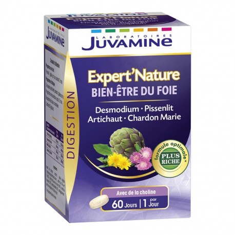 Juvamine Digestion Expert’Nature Bien-Être du Foie Desmodium Pissenlit Artichaut Chardon Marie (lot de 2)