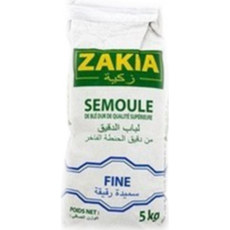 Zakia Semoule Fine de Blé Dur de Qualité Supérieure 5Kg (lot de 2)