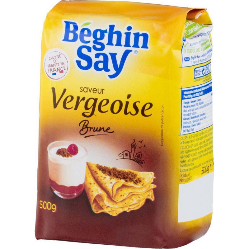 Béghin Say Saveur Vergeoise Brune 500g (lot de 12) - DISCOUNT