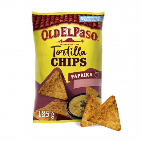 Old El Paso Tortilla Chips Paprika 185g (lot de 4)