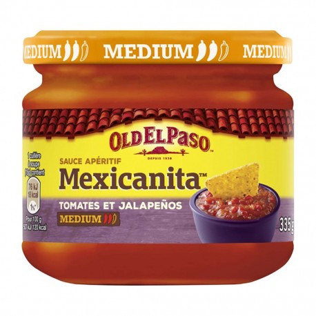 Old El Paso Sauce Apéritif Mexicanita Tomates et Jalapenos Médium 335g (lot de 4)