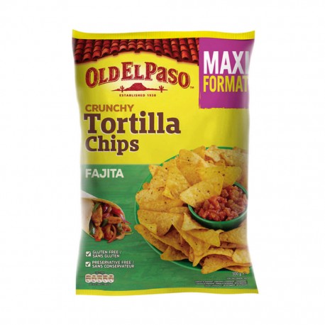 Old El Paso Crunchy Tortilla Chips Fajita Maxi Format 300g (lot de 3)