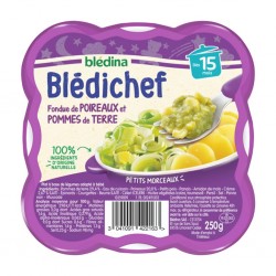 Blédina Blédichef Fondue de Poireaux et Pommes de Terre (dès 15 mois) l’assiette de 250g (lot de 8)