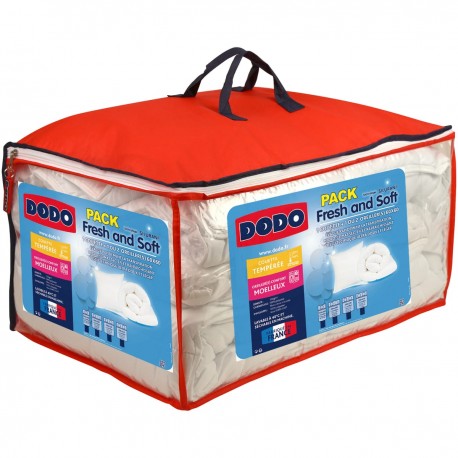 DODO Pack DODO couette + oreiller tempérés FRESH AND SOFT 140x200cm