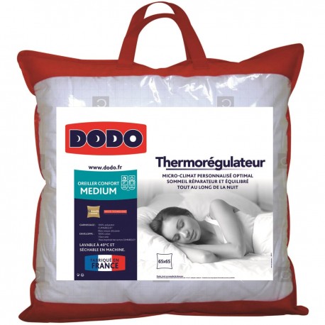 DODO Oreiller medium THERMOREGULATEUR 65x65cm (lot de 2)