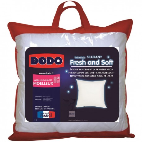 DODO Oreiller moelleux microfibre FRESH AND SOFT 60x60cm (lot de 2)