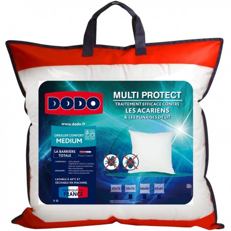 DODO Oreiller Médium anti-acariens DODO MULTI PROTECT 60x60cm (lot de 2)