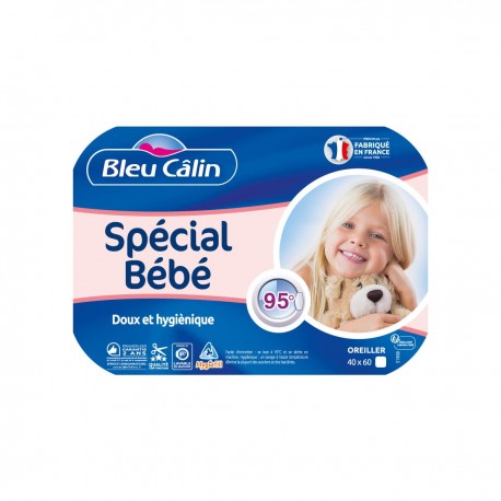 Bleucalin Oreiller bébé lavable à 95° A BOUILLIR 40x60cm (lot de 2)