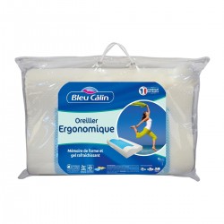 Bleucalin Oreiller Ergonomique + Gel rafraichissant 55x35x12x9cm (lot de 2)