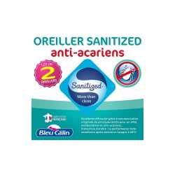 Bleucalin Lot 2 oreillers médium anti-acariens SANITIZED 60x60cm