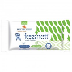 Fess'nett Fess’nett Pocket Papier Toilette Humide Peaux Normales 20 Lingettes Vert Ylang (lot de 6)