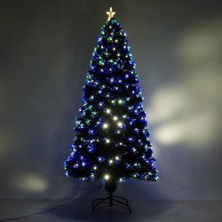 Homcom Sapin de Noël artificiel lumineux LED multimode multicolore 180cm