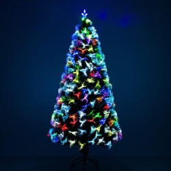 Homcom Sapin de Noël artificiel lumineux LED multicolore 180cm