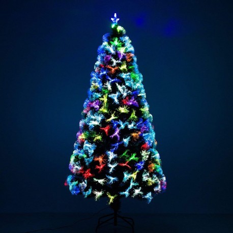 Homcom Sapin de Noël artificiel lumineux LED multicolore 180cm