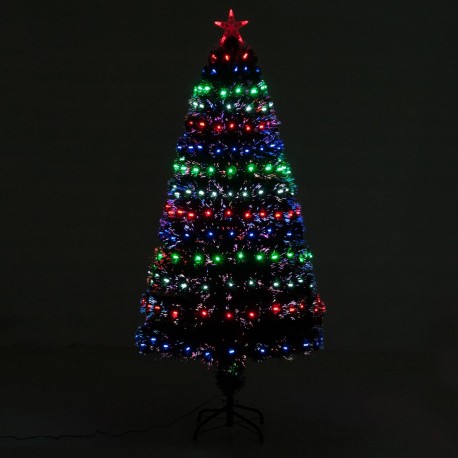 Homcom Sapin de Noël artificiel lumineux LED multicolore 150cm