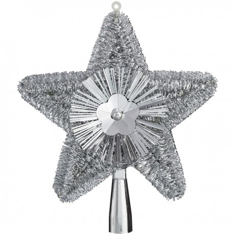 Féerie Christmas Cimier de Sapin de Noël Argent 23cm