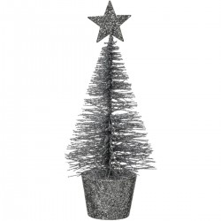 Féerie Christmas Sapin de Noël Pailletés - Argent - 14cm