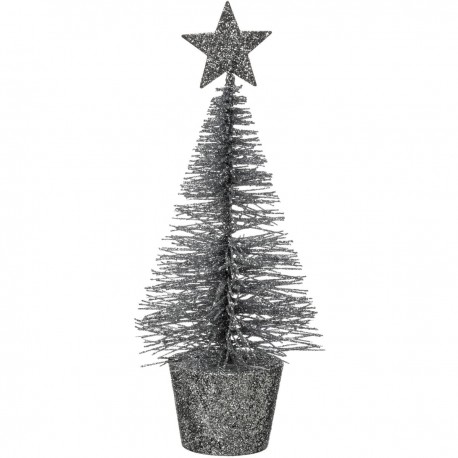 Féerie Christmas Sapin de Noël Pailletés - Argent - 14cm