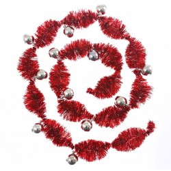 Atmosphera Guirlande de Noël - Pompon - 12 Boules - Or et Argent (lot de 2)