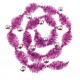 Atmosphera Guirlande de Noël - Pompon - 12 Boules - Fuchsia et Argent (lot de 2)