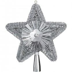 Féerie Christmas Cimier de Sapin de Noël Argent 23cm (lot de 2)