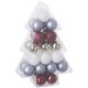 Kit de décoration pour Sapin de Noël Or Blanc et Argent 34 pièces (lot de 2)