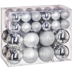 Féerie Christmas Kit de décoration pour Sapin de Noël Argent 52 pièces (lot de 2)