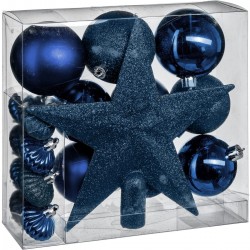 Féerie Christmas Kit de décoration pour Sapin de Noël Bleu Nuit 18 pièces (lot de 2)