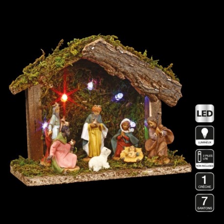 Féerie Christmas Crèche de Noël LED avec 7 Santons