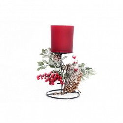 Heart Of The Home Bougeoir Traditionnel de Noël Forest Natural - Bougie - Rouge (lot de 6)