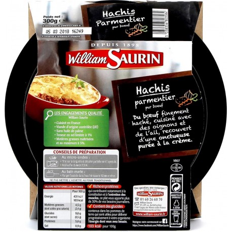 William Saurin HACHIS PARMENTIER pur boeuf 300g