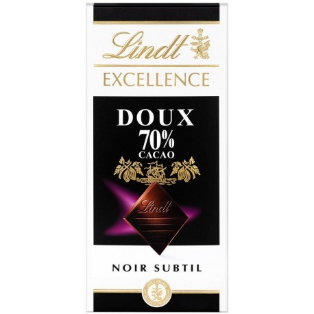 Lindt - Tablette 70% Cacao Doux EXCELLENCE - Chocolat Noir, 100g :  : Epicerie